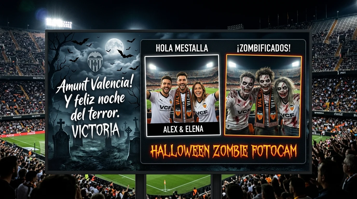 FotoCam Halloween Zombie en videomarcador de estadio