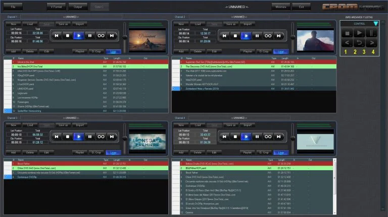 Servidor y reproductor Uplayer 4 Canales NDI para CGFootball